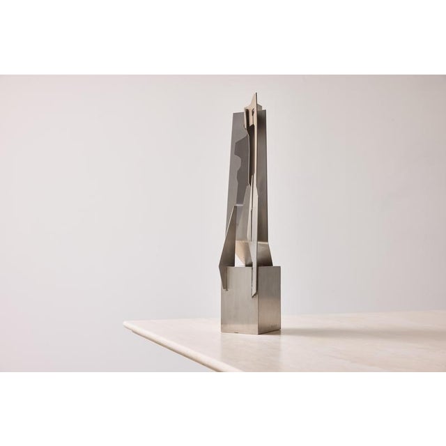 1970s Alessandro Tagliolini, Abstract Sculpture, 1973, Stainless Steel For Sale - Image 5 of 14