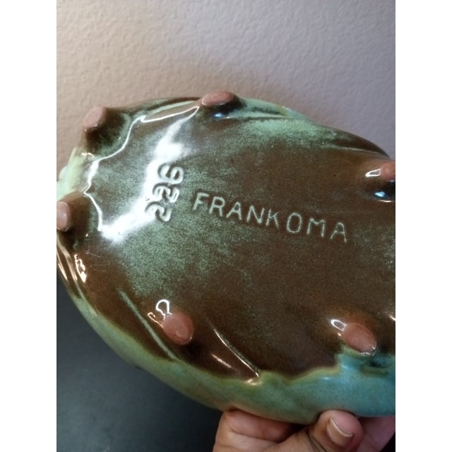 American 1970s Frankoma Green Glaze Leaf Bowl For Sale - Image 3 of 5