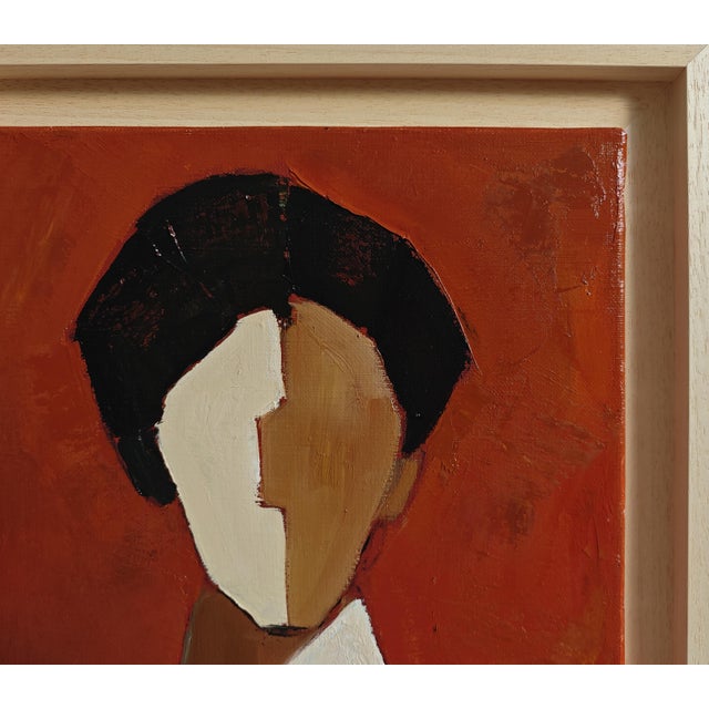 Yin Yang, Contemporary Geometric Portrait Oil Painting, Framed by Sophie Dumont For Sale - Image 6 of 8
