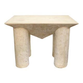 1980s Masatoyo Kishi Cast Stone Side Table For Sale