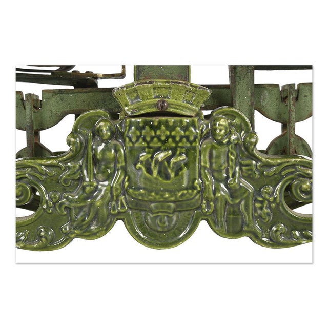 Commercial Scale in Enameled Iron and Brass For Sale - Image 4 of 5