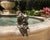 Metal Vintage Whimsical Cast Iron Sitting Garden Frog Duo For Sale - Image 7 of 12