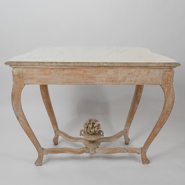 18th Century Gustavian Hand-Carved Marble-Top Console Table For Sale - Image 14 of 14
