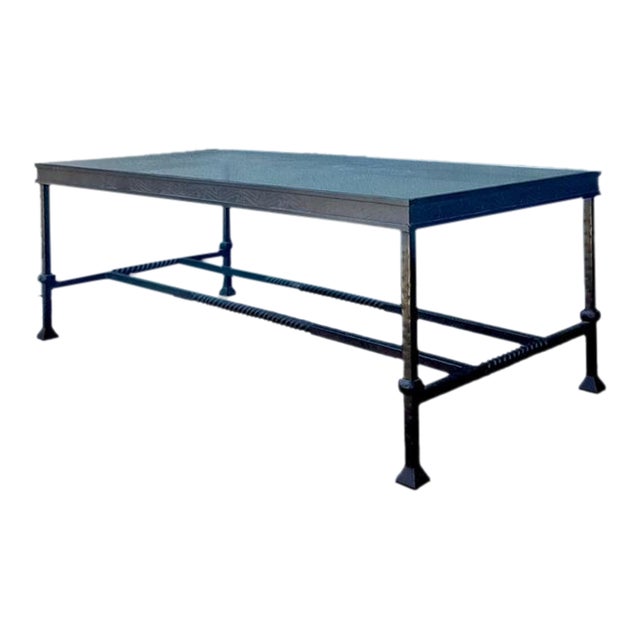 Vintage Hammered Wrought Iron Coffee Table For Sale