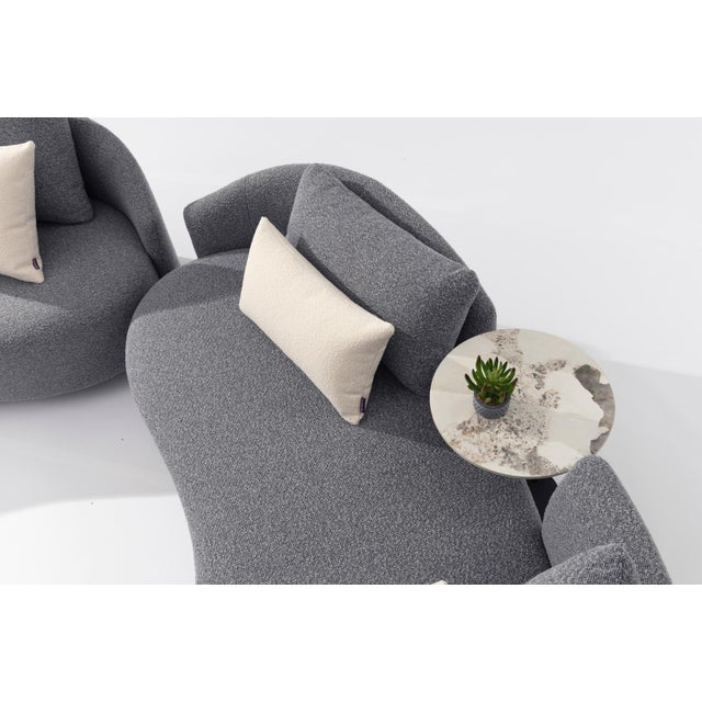 Textile Serene Outdoor Modern Sofa - 83", Gray Bouclé All-Weather For Sale - Image 7 of 9