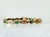 Mid-Century Modern Vintage 14k Yellow Gold Emerald & Diamond Bar-Link Bracelet For Sale - Image 3 of 15