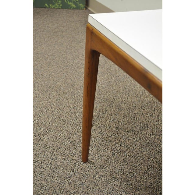 Vintage Mid Century Modern Walnut & Laminate Square Coffee Table Danish