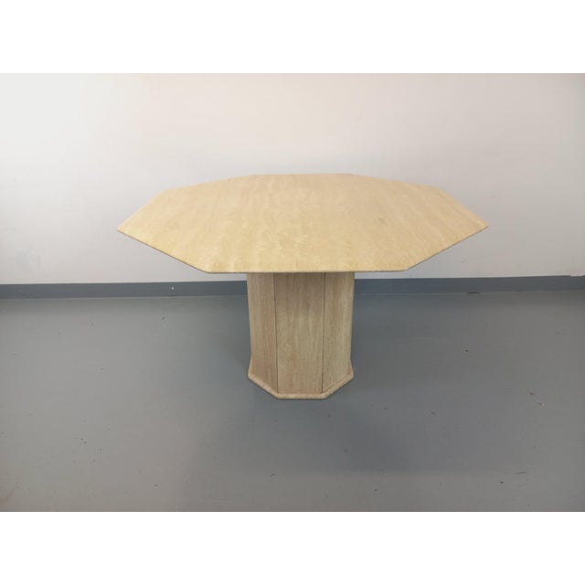 Vintage Octagonal Travertine Dining Table, 1970s For Sale - Image 10 of 18