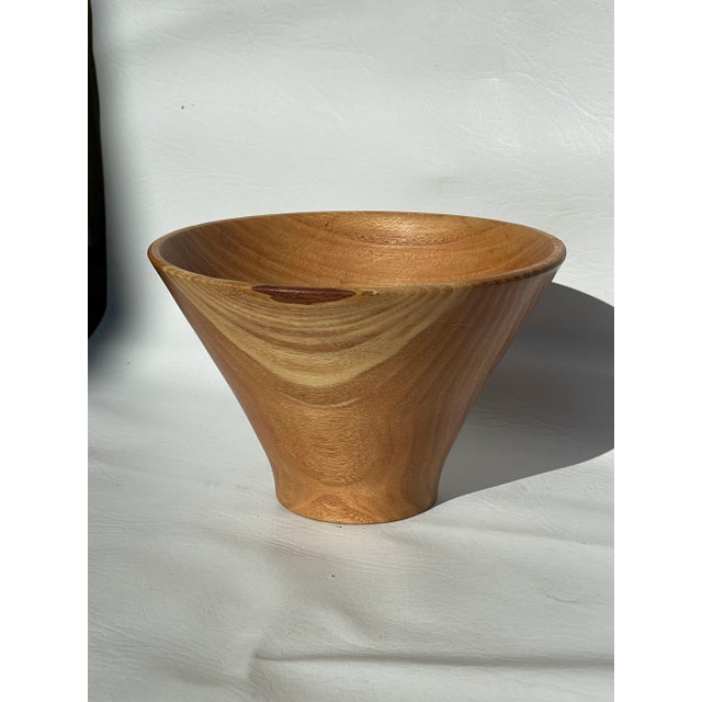 Tan Marian McDavid Hand Carved Wood Bowl For Sale - Image 8 of 11