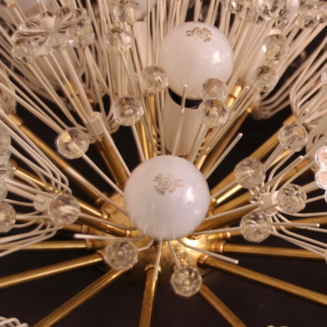 Mid-Century Modern Large Mid-Century Modern Snowball Ceiling Lamp in Glass and Brass by Emil Stejnar for Rupert Nikoll, 1950s For Sale - Image 3 of 18