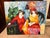 Vintage Postmodern Figurative Oil Painting of Two Women – Tarkay Style For Sale In West Palm - Image 6 of 6