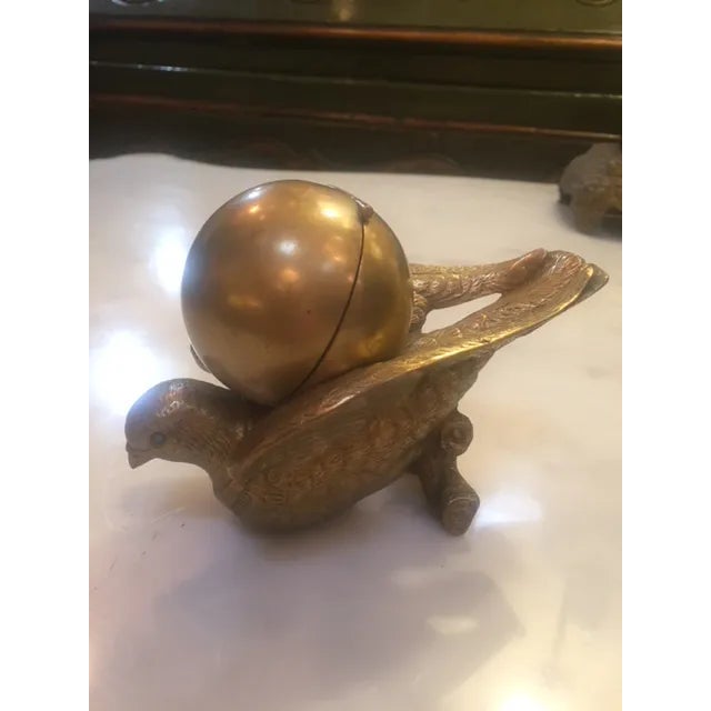 19th C. French Bronze Bird Inkwell For Sale - Image 11 of 11