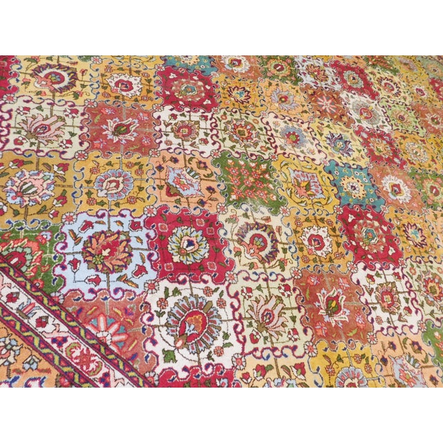 1940’s Vintage Hand Knotted Tabriz Rug-10'x 13' For Sale - Image 9 of 11