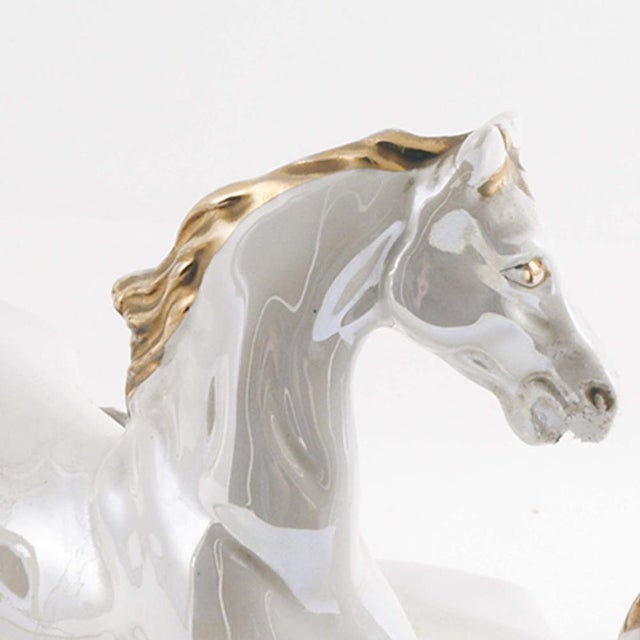 Modern Porcelain and Ceramic Horse Group by Aldo Tura, 1950s For Sale - Image 3 of 6