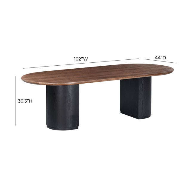 Marlow Black Wood Oval Dining Table For Sale - Image 9 of 10