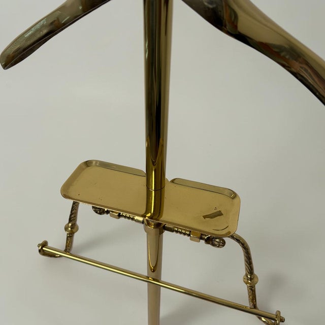 1970s Vintage Mid Century Gentlemens Valet Brass Gentlemens Butler Coat Floor Stand For Sale - Image 5 of 12