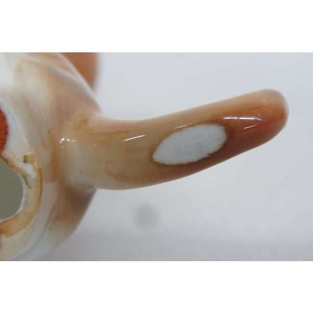 Bone China Taiwan Tabby Cat Chasing Mouse Up a Tree Stump Ceramic Figurine 4964b For Sale - Image 10 of 14