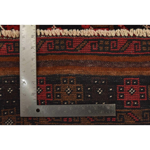 Vintage Baloch Rug 3'1'' X 4'8'' Black Wool Tribal Hand-Knotted Oriental Carpet For Sale - Image 12 of 12