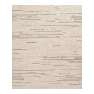 Rug & Kilim’s Textural Kilim in White Abstract High-Low Patterns - 10x14 For Sale
