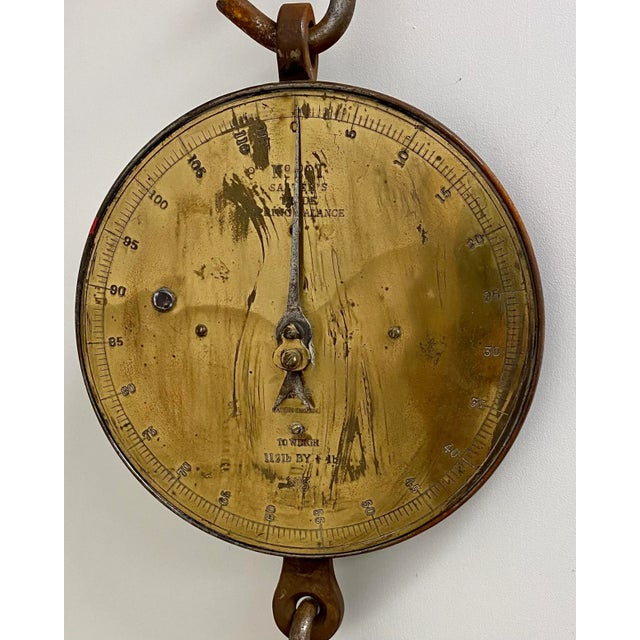 Antique Brass Salter Model 20t Spring Balance Scale With 112 Lb Capacity From England - Circa 1900. Measures 10 5/8” W x...