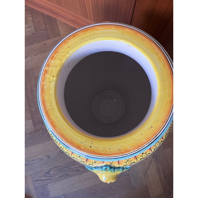 Late 20th Century Deruta Handmade, Hand Painted Vase/Umbrella Stand For Sale - Image 10 of 10