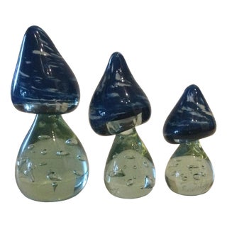 Glass Mushrooms by Florea Silviu, Set of 3 For Sale