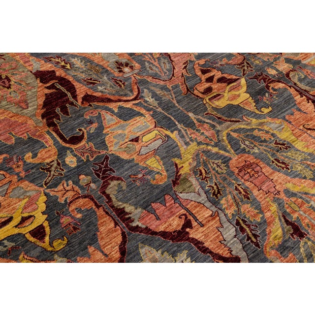 Modern Bidjar-Style Wool Rug — Vibrant Colors, Dense Weave, Timeless Symmetry For Sale - Image 9 of 10