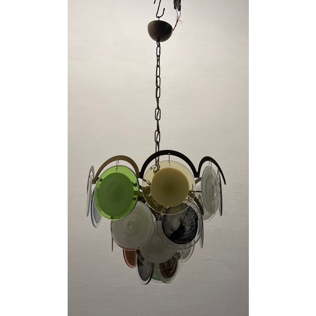 Space Age Murano Glass Disc Chandelier, 1970s For Sale - Image 11 of 12