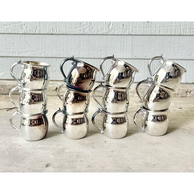 1980s F.B. Rogers Silverplate Massive Punch Bowl Set, 12 Cups Plate Ladle Bowl - 15 Piece For Sale - Image 9 of 11