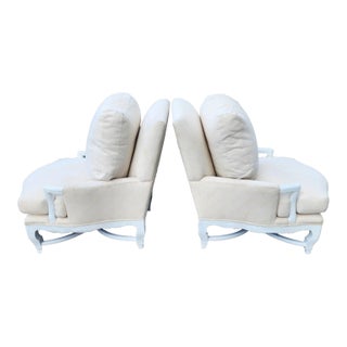 1990s A. Rudin Palm Beach Regency Lounge Chairs Pair For Sale