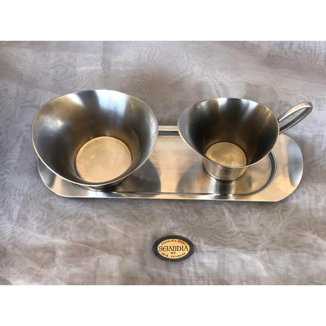 Selandia Designs Mid Century Modern Stainless Steel Sugar Creamer Set For Sale - Image 9 of 13