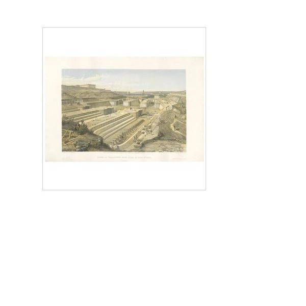 Antique print titled 'Docks at Sebastopol with ruins of Fort St. Paul'. This print originates from 'The Seat of the War in...