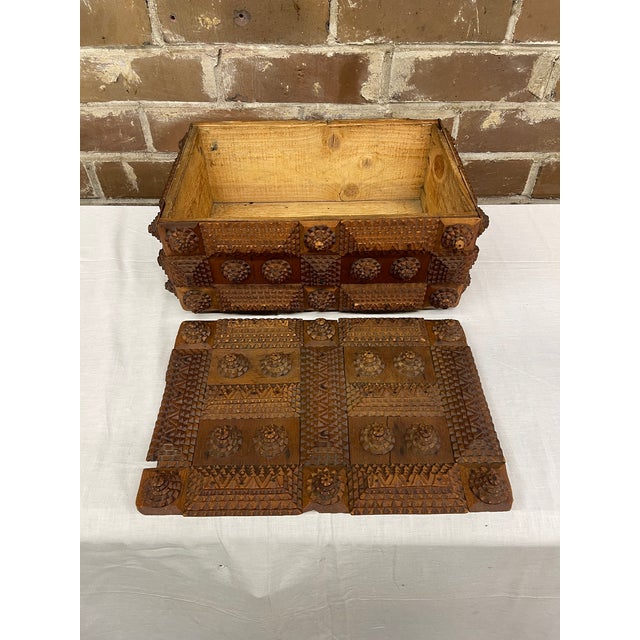 Wood 19th Century American Tamp Art Box For Sale - Image 7 of 7