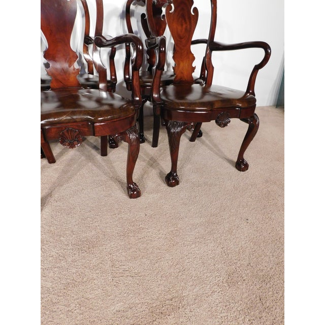 Set of 10 Kindel Winterthur Mahogany Queen Anne Ball Claw Dining Arm Chairs For Sale - Image 15 of 17