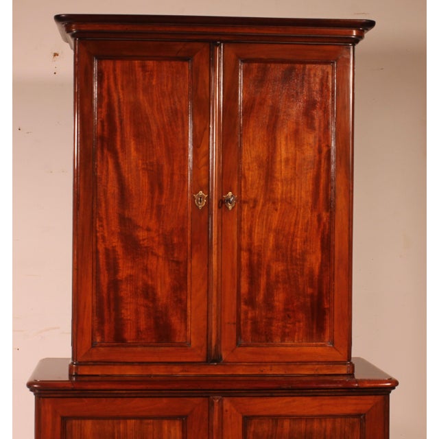 Small Early 19th Century Two-Part Mahogany Buffet For Sale - Image 3 of 9