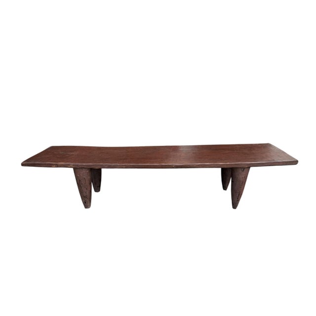 Vintage Large-Tribal-Wood-Senufo-Coffee-Table stool-74.25" W For Sale - Image 4 of 8