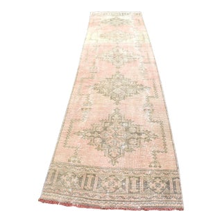 Natural Oushak Hallway Decor Floor Runner Rug For Sale