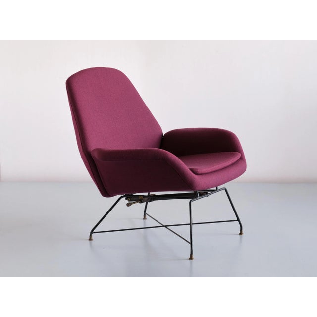 Black Italian Lotus Adjustable Lounge Chair by Augusto Bozzi for Saporiti Italia, 1960s For Sale - Image 8 of 15