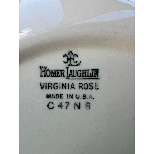 1940s Dinner Plates by Homer Laughlin Virginia Rose "Spring Wreath" - Set of 8 For Sale - Image 4 of 6