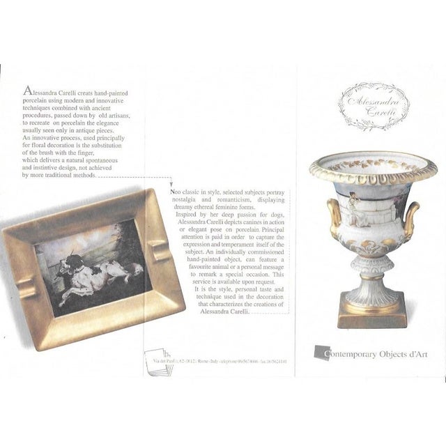 1990’s Vintage/New KPM Collectors Cup & Saucer Gold Stripes With Medallion Painting For Sale - Image 11 of 14