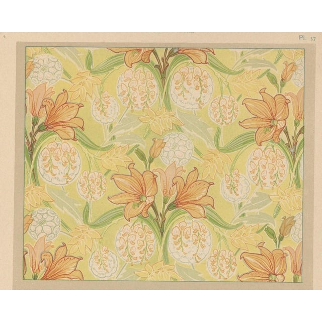This is a c1900 French, antique, Art Nouveau ,botanical, design chromolithograph that came from an unbound portfolio, Le...