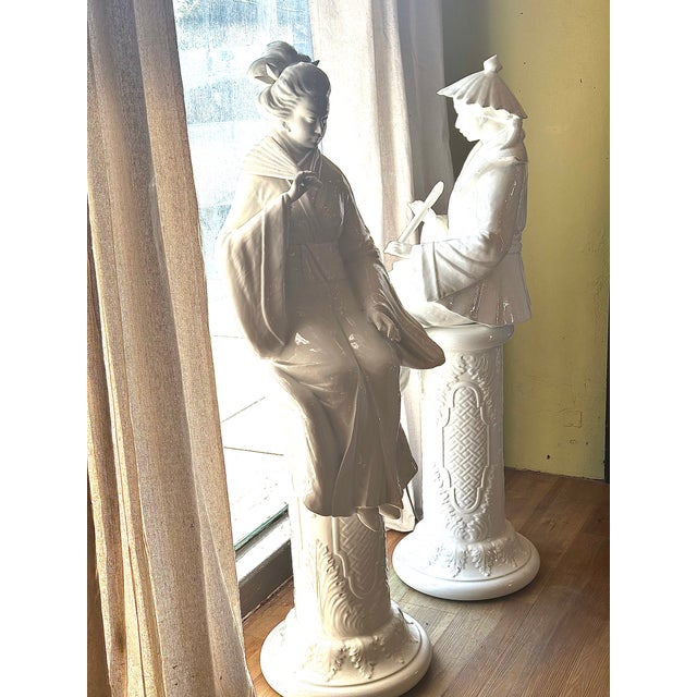 Large Blanc De Chine Style Oriental Figures For Sale - Image 11 of 14
