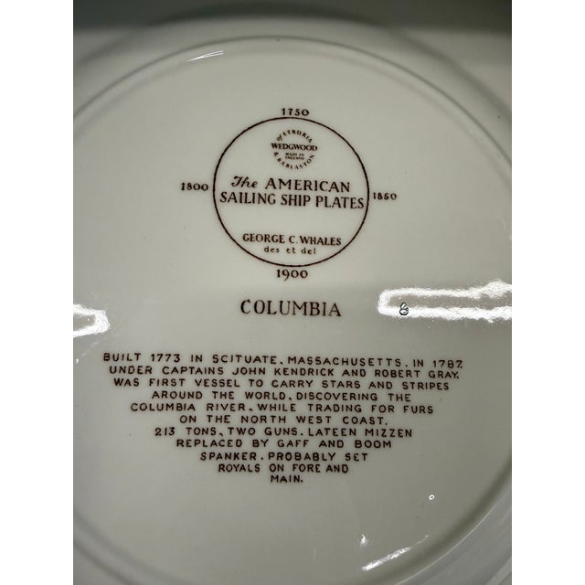 Vintage Wedgewood American Sailing Ship Plates For Sale - Image 4 of 4