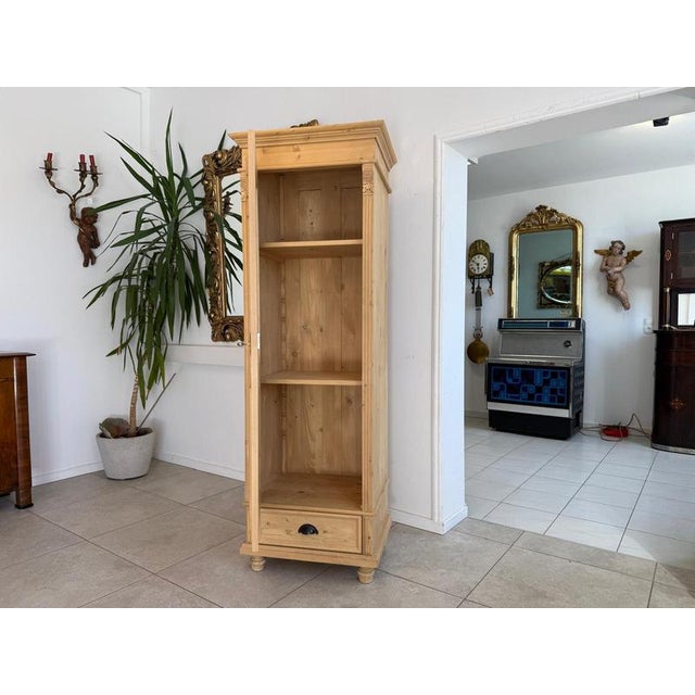 Farmhouse Display Cabinet in Natural Wood For Sale - Image 3 of 11