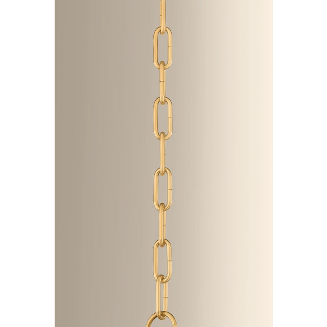 Hudson Valley Lighting Southfields 10.25 in. 1 Light Pendant in Aged Brass and Ceramic Cream Pebble Finish For Sale In New York - Image 6 of 8