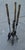 Rustic 1950's Vintage Cast Iron Fireplace Tools Stand Set 4 Piece Seymour Style For Sale - Image 3 of 6