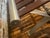 Brown One‑of‑a‑Kind Mahogany Slatted Bench – Custom Brushed Steel Frame Modern Industrial Design For Sale - Image 8 of 12