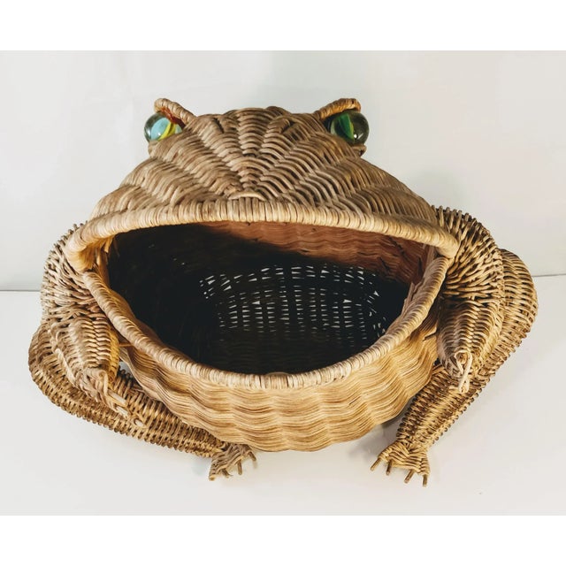Mid Century Modern Wicker Frog Basket Chairish
