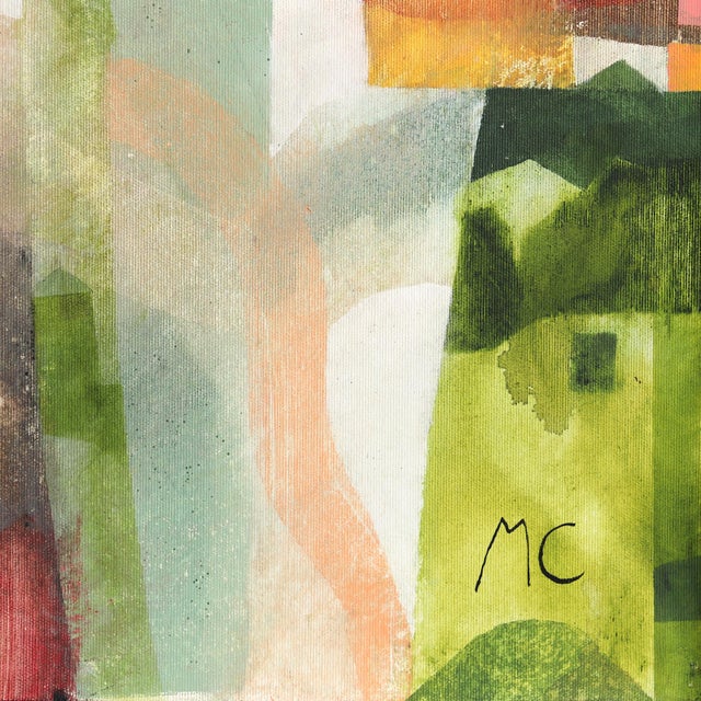 2020s House on a Hill 1 - Abstract Color Drenched Nature Landscape Painting on Canvas Original Artwork by Maria C Bernhardsson For Sale - Image 5 of 6