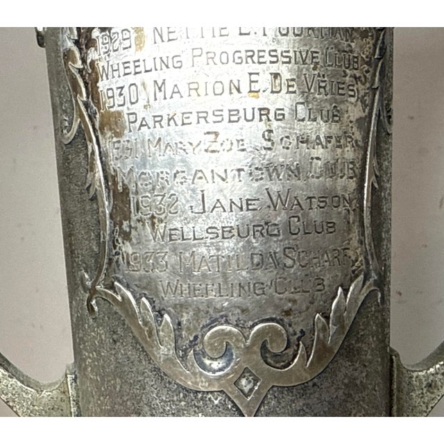 Antique 1930's Sterling Silver & Bronze Lyle Cup Engraved Speaking Trophy Award For Sale - Image 11 of 14